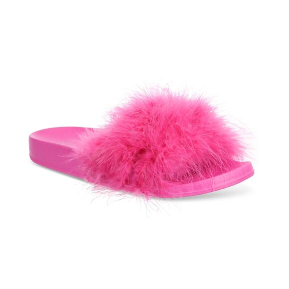 I.N.C. Bright Pink Fuzzy Slip Ons Size Small - Picture 1 of 5